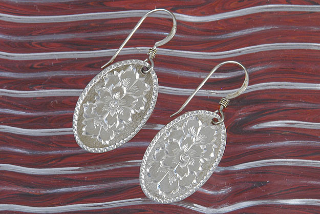 Western Rosette Silver Earrings