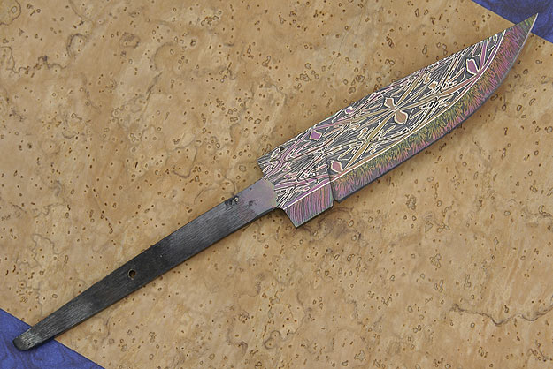 Multi-colored Mosaic Damascus Blade (4 1/4 in)