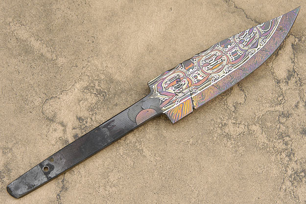 Multi-colored Mosaic Damascus Blade (3 1/4 in)