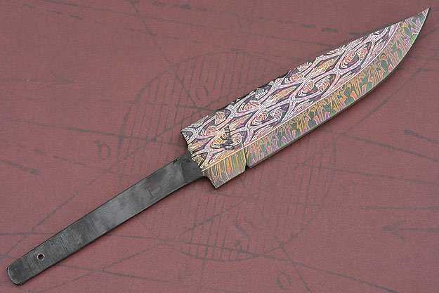 Multi-colored Mosaic Damascus Blade (4 3/4 in)
