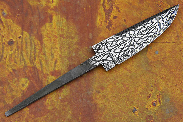 Radial Diamond Mosaic Damascus Blade
