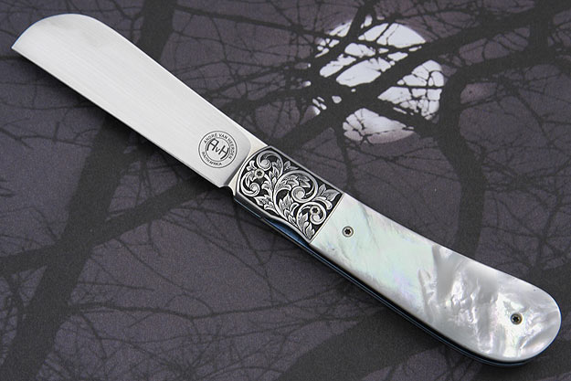 Folding Biltong Knife with Mother of Pearl