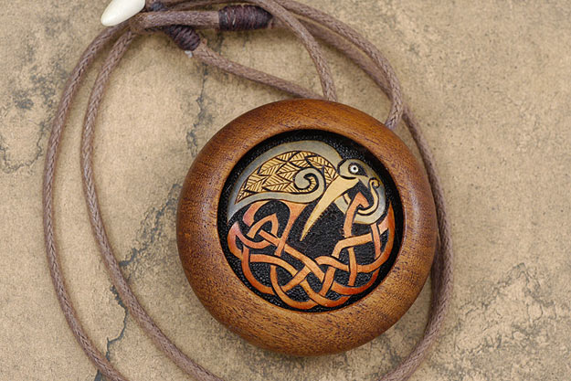 Floating Treasures Pendant - Celtic Heron