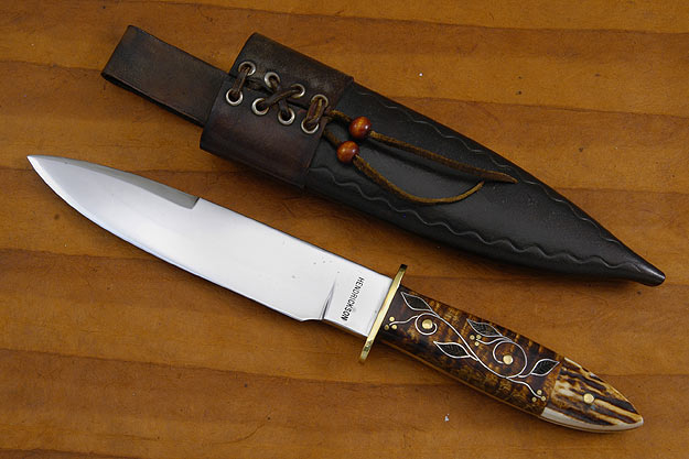 Silver Vines Clip Point Boot Knife