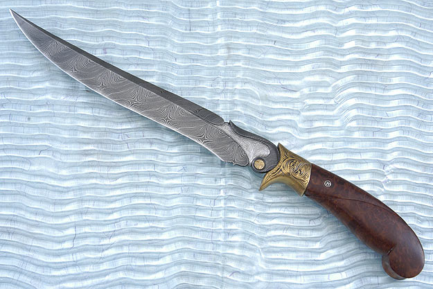 Engraved Persian Bowie<br><i>Featured in David Darom's <u>Art and Design in Modern Custom Fixed-Blade Knives</u></i>