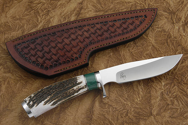 Classic Hunter with Elk Antler and Malachite