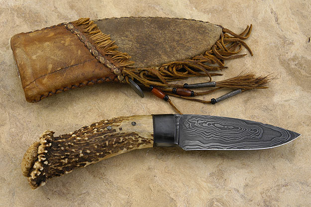 Damascus Hunter with Crown Elk