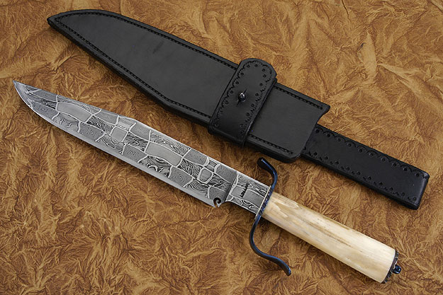 Mosaic Damascus Bowie<br>Journeyman Smith Knife of the Year, 2000