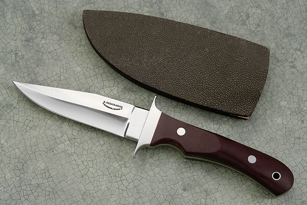 Boot Knife with Burgundy Micarta