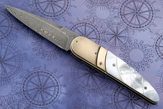 Raindrop Folder with Mother of Pearl and Bronze