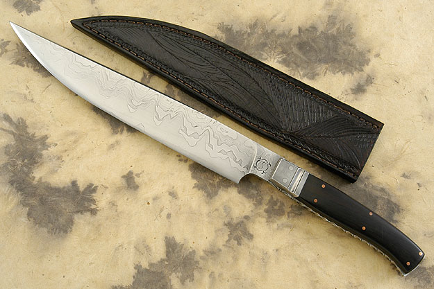African Blackwood and Damascus Fighter