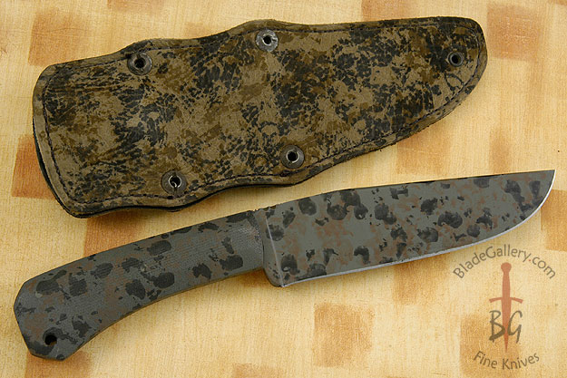 Field Knife with Micarta and Jungle Camo KG Finish