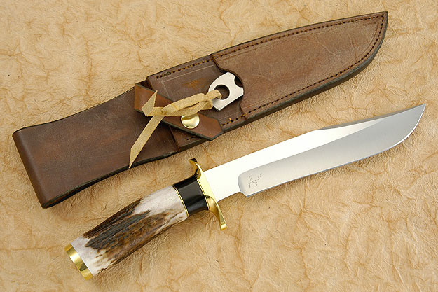 Hunters Bowie Set with Elk Antler and Buffalo Horn (35th Anniversary Knife)