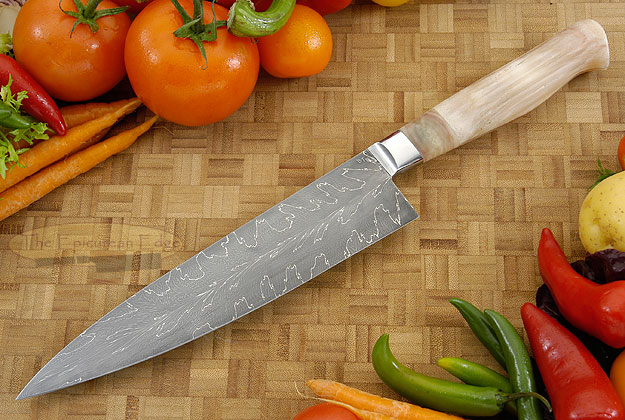 Chef's Knife with Sheephorn and Dragon's Breath Damascus
