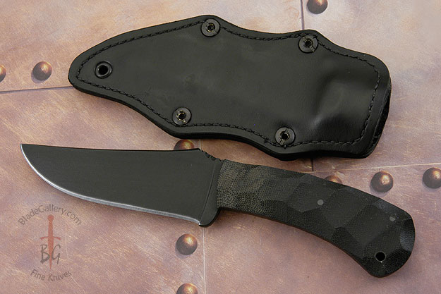 Belt Knife with Sculpted Black Micarta (52100)