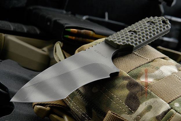 EBDB-OD Green G10 and Tiger Stripe Finish with 3/4 Hollow Grind
