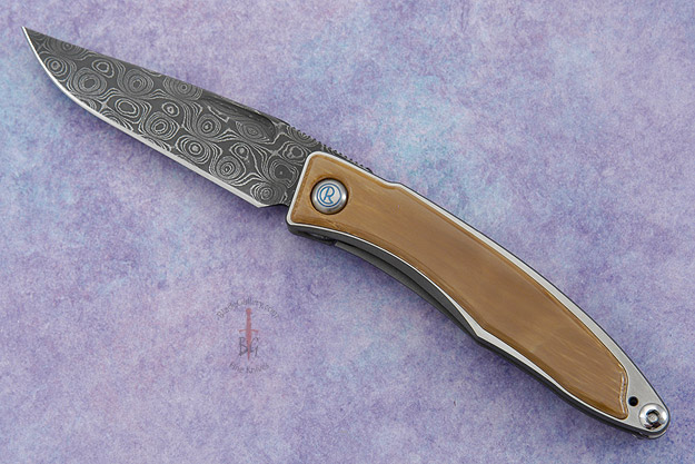 Mnandi with Mammoth Ivory and Stainless Raindrop Pattern Damascus