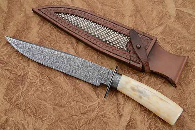 Walrus Ivory & Damascus Bowie