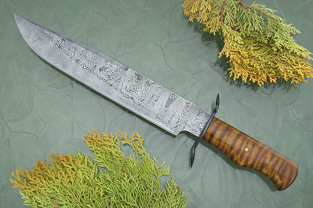 Curly Maple Damascus Bowie