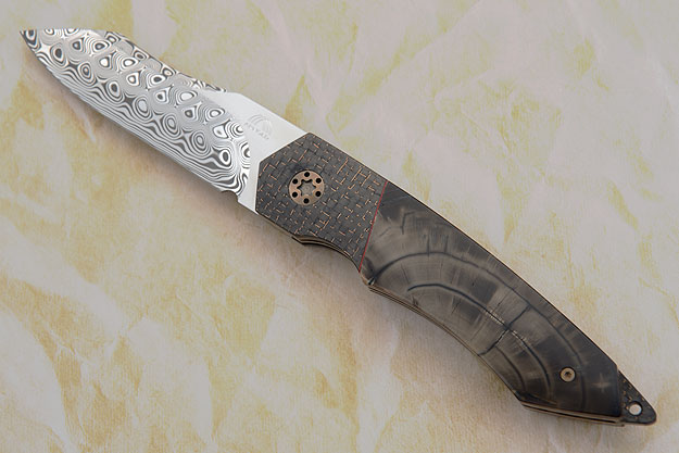 Tactical Flipper with Cross-Cut Mammoth Ivory, Lightning Strike Carbon Fiber and MoonGlow II (IKBS)