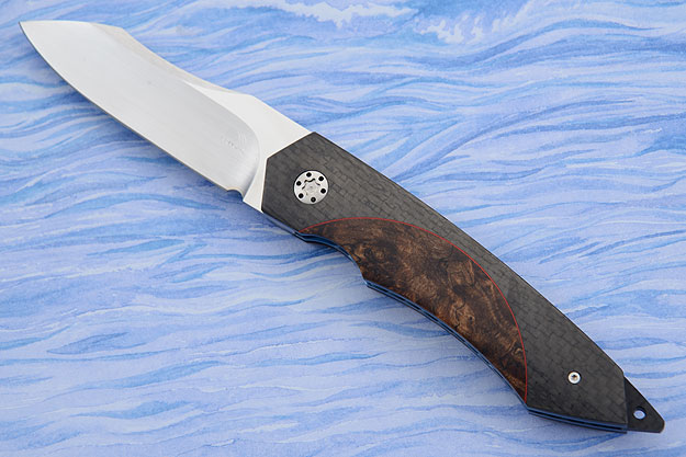 Tactical Folder with Carbon Fiber, Spalted Maple and MoonGlow II (IKBS)