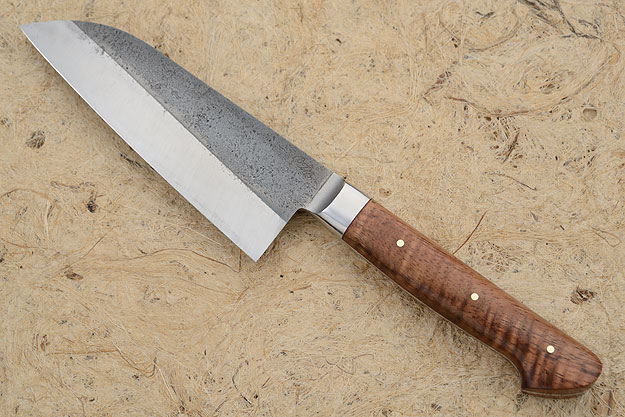 Chef's Knife (Santoku), Forge Finish with Curly Koa (5-1/4 in)