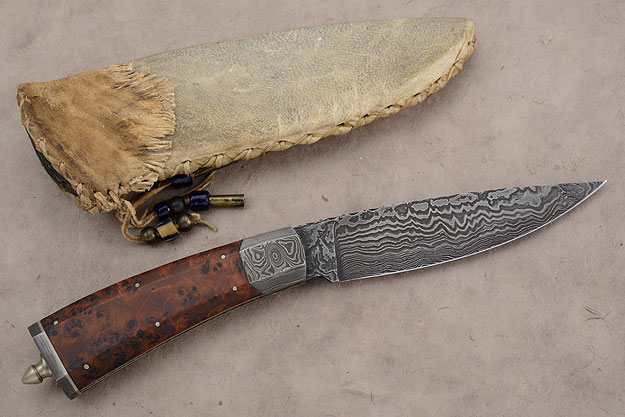 Belt Knife with Thuya Burl