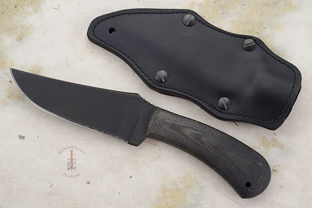Belt Knife with Black Micarta, Serrations (52100)