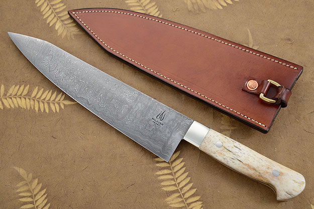 Damascus Chef's Knife with Giraffe Bone (9 2/3 inches)