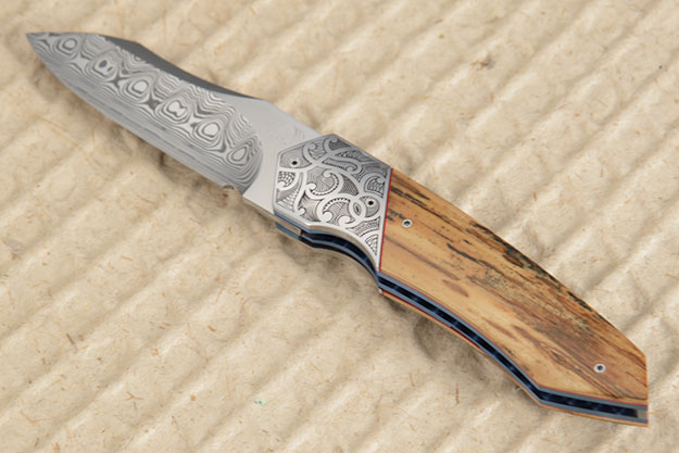 Engraved Tactical Liner Lock with Mammoth Ivory (IKBS)