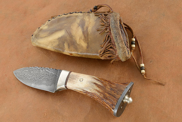 Damascus Small Hunter with Stag