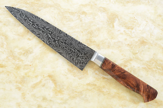 Chef Knife (Gyuto) with Rosewood and Twin Rivers Damascus (7-1/4 in.)