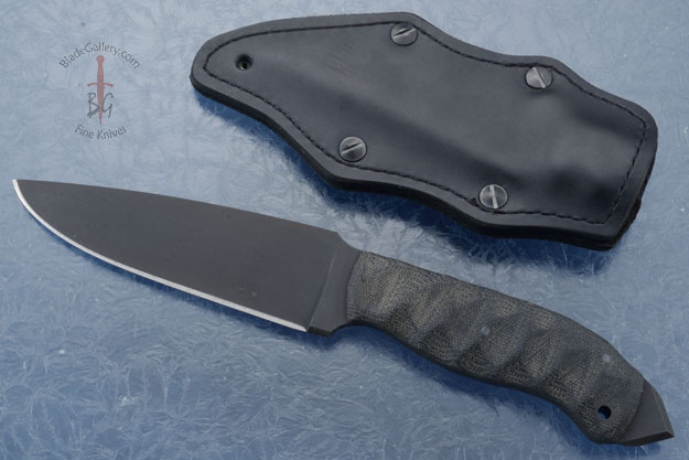 Spike Belt Knife with Sculpted Black Micarta