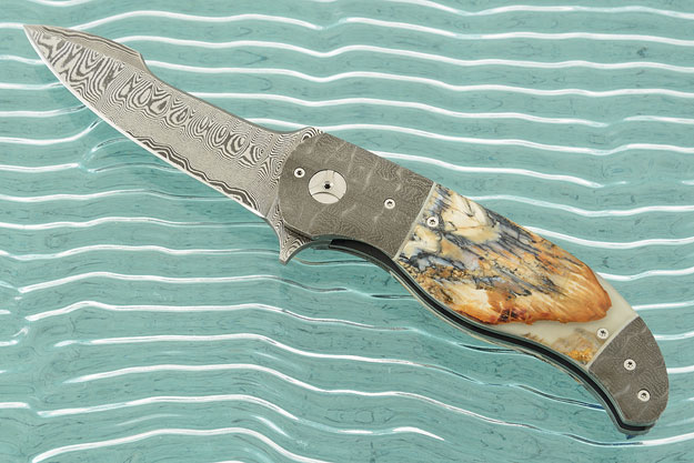 LL-AA Flipper with Mammoth Molar and Mosaic Damascus