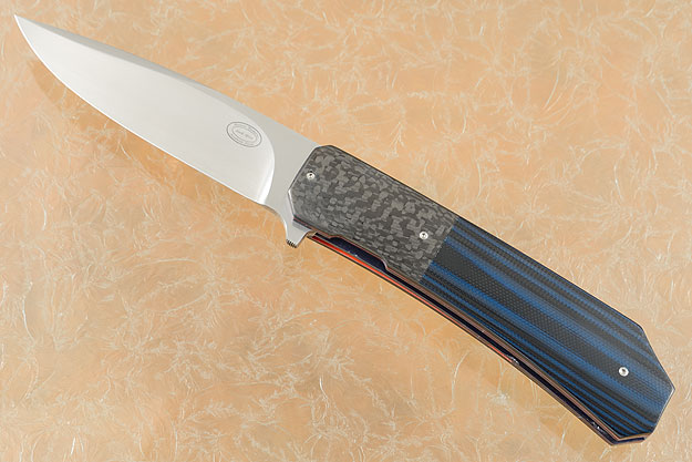 LL14 Flipper with Black and Blue G10 and Carbon Fiber (IKBS)
