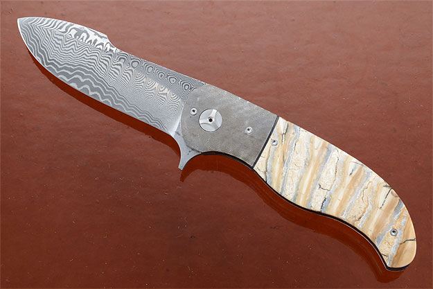 LL-AA Flipper with Mammoth Molar and Mosaic Damascus (IKBS)