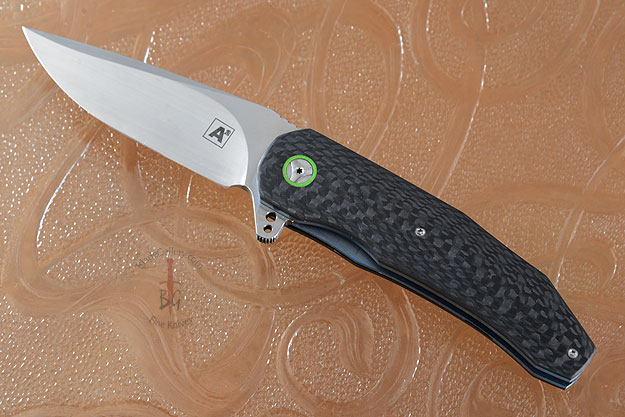 A5 Flipper with Carbon Fiber and Neon Green G10 (IKBS)