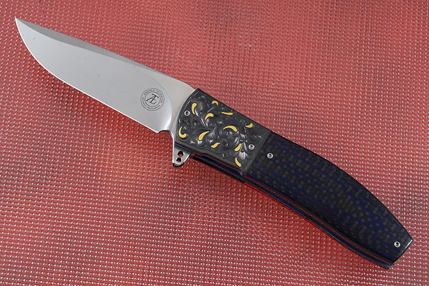 L42 Flipper with Carbon Fiber, Engraved Zirconium, and Gold Inlay (IKBS)