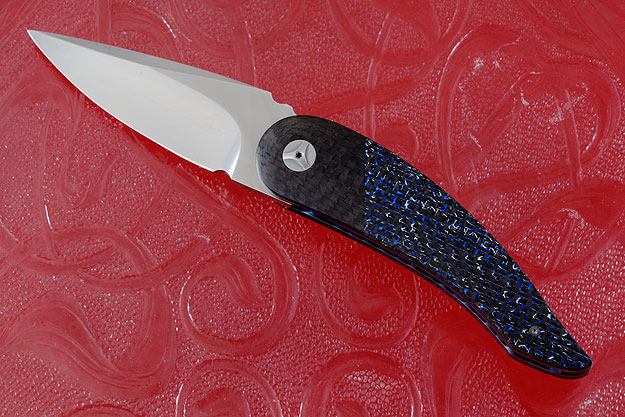 Tactical Front Flipper with Blue and Silver Strike Carbon Fiber and MoonGlow II (IKBS)