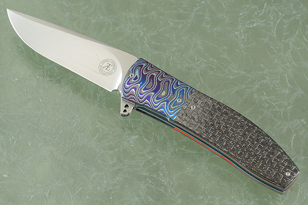 L42 Flipper with Silver Strike Carbon Fiber and Timascus (IKBS)