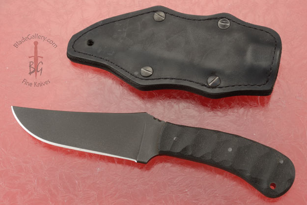 Belt Knife with Sculpted Black Micarta