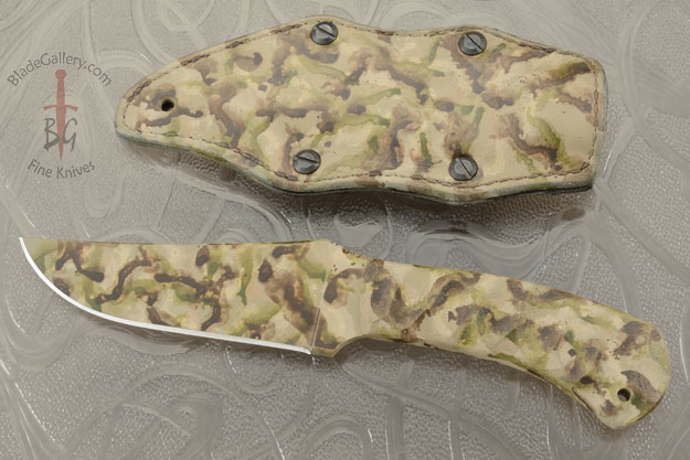 Belt Knife with Sculpted Micarta and Multi Camo KG Finish