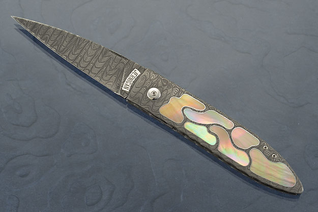 Damascus Interframe with Tahitian Brown Lip Mother of Pearl (Model BB, #134)