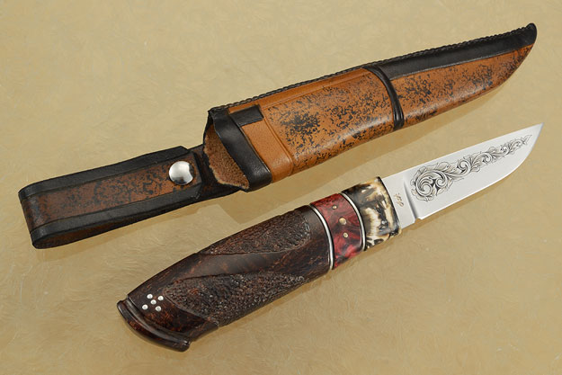 Engraved Puukko with Birch and Mammoth