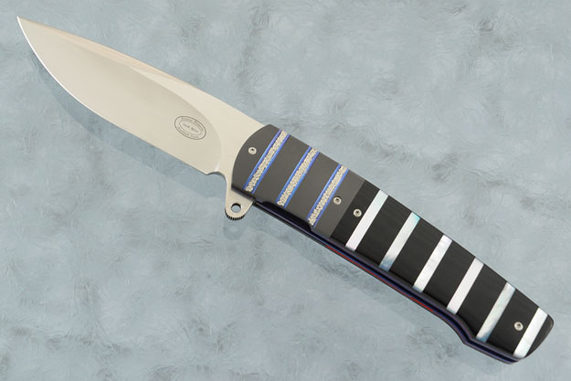 LL07 Flipper with Black G10, White Lip Mother of Pearl and Zirconium (IKBS)