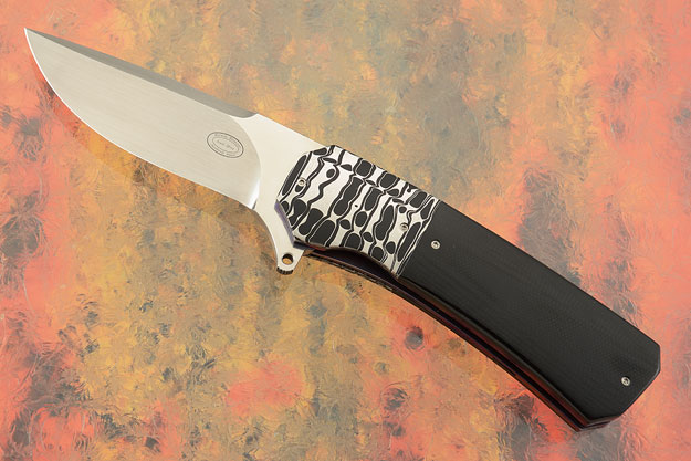 LL15 Flipper with Black G-10 and Damascus (IKBS)