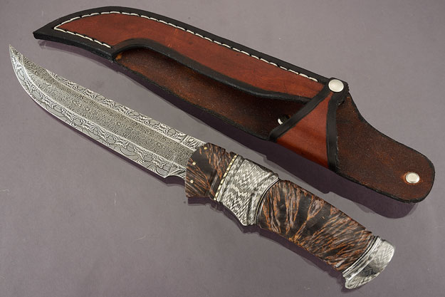 Swedish Bowie with Masur Birch and Damascus