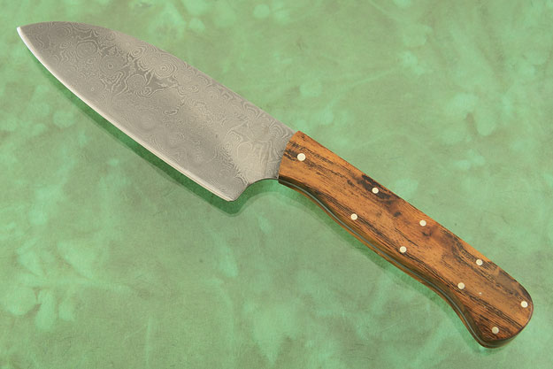 Damascus Chef's Knife - Petite Santoku - (4-1/2 in) with Ironwood