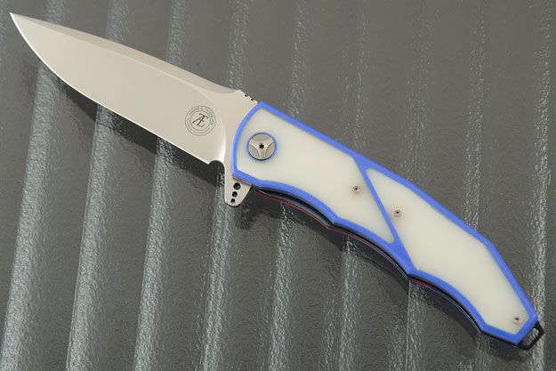 L53 Interframe Flipper with Blue G10 and Glow-in-the-Dark Inlay (IKBS)