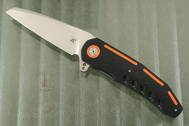 A3 Wharncliffe Flipper with Black and Orange G10 (Double Row Ceramic IKBS)